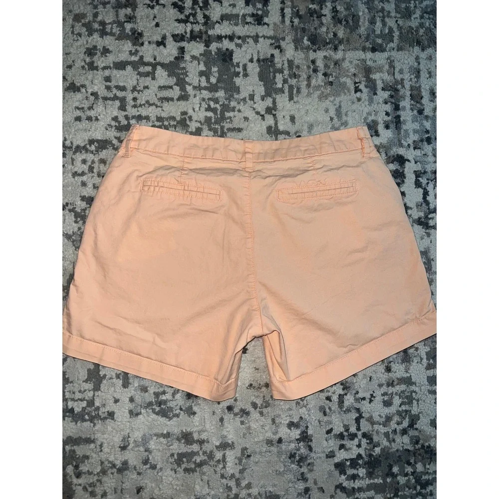 Old Navy Everyday Shorts Womens 4 Peach Apricot Chino Cotton Stretch Mid Rise